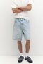 Nakışlı baggy denim bermuda şort - 3
