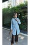 Women's Linen Shirt Dress & Tunic with Special Embroidery Detail 100% Cotton Fabric Code:Js26Gomlekelbi̇se - 2