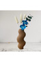 Nordic Style Wavy Form Decorative 3D Vase Brown - 2