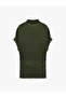 Short Sleeve Belt in Mock Neck Long Blouse - 4