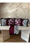 Zebra Series, Suede Fringed 5-Piece Combination and Throw Pillow Cover - 2