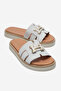 Genuine Leather Buckle Comfort Sole Women's Slippers