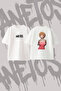 Ice Spice_7 Design Printed Oversize Crew Neck T-Shirt White