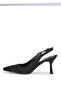 Damla 17 Black Fabric Open-Heeled Women's Shoes - 4