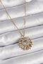 316L Steel Gold Color Chain Zircon Stone Mix Color Sun Model Women's Necklace