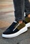 Mn601 - Luxury Suede Men's Shoes Black / Khaki - 2