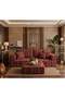 Red Striped Sofa Set with Ottoman, Bohemian Living Room Arabic traditional sofa floor set with foam table