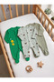 Chick Patterned 3-Piece Baby Romper Set with 2 Booties and 1 Bootie-Free Set Green Water Green Khaki - 3