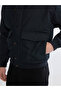 Black Loose Fit Shirt Collar Men's Coat - 3