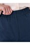 Wide Leg Cotton Linen Trousers Dark Navy Blue - 6