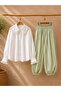 Green Striped Shalwar Trousers - 2