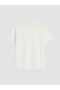 Vizyon New Season White Crew Neck Bodrum Printed Combed Cotton Men's T-Shirt - 6