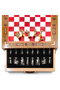 Flzdgnkr Chess with Storage Roman Carved Sc38S - 32cm, Red Board (141035) - Sc32K - 4