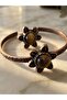 Tiger's Eye Natural Stone Embellished Copper Bracelet and Ring Set - 2