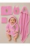 Newborn Embroidered Baby Bathrobe Set 5 Pieces Compatible with 0-2 Years Old 100% Cotton Curly Towels - Baby - 3