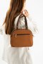 Viatox Vs 1431 Women's Shoulder Bag Handbag Crossbody Bag Satin Taba Brown - 2