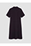 Lcw Grace Black Polo Collar Slit Dress - 3