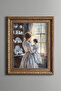 Mother and Child on the Window - Vintage Patterned Painting - Thick Model