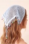 Boho Knot Women's Bead Detailed Organic Cotton Knitted Bandana - 5