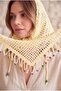 Boho Knot Women's Bead Detailed Organic Cotton Knitted Bandana - 3