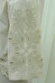 Wide Sleeve Embroidered Buttoned Linen Shirt -Cream - 6