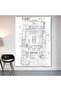 R2-D2 Blueprint Wall Covering Wall Tapestry First Quality Satin Fabric Poster