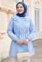 Baby Blue Tunic with Buttoned Collar