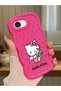 iPhone 17E Compatible Case Camera Protector Red Silicone Couple Phone Case Kitty Pattern