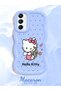 Samsung Galaxy A24 Compatible Case Camera Protector Blue Silicone Couple Phone Case Kitty Pattern - 2
