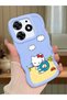 Tecno Spark 10 Pro Compatible Case Camera Protector Blue Silicone Couple Phone Case Kitty Pattern