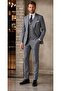 Luxury Men's Gray Striped Slim Fit Vest 3-Piece Suit Premium Fabric Classic Cut Wedding Engagement Office Event