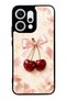 Oppo Reno 14 Glossy Phone Case with Cherry Pearl Ribbon Design