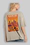 Nairobi Africa Beige Oversize Country City Back Printed Unisex T-Shirt 100% Cotton Premium - 3