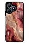 Realme Note 50 Burgundy Gold Marble Design Glossy Phone Case