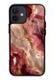 iPhone 12 Mini Burgundy Gold Marble Design Glossy Phone Case