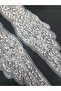 White Guipure Brode Applique Decorative Strip with Pearl and Bead Detail - 3