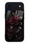 iPhone 17 Air Obsidian Burgundy Roses Design Glossy Phone Case