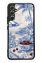 Samsung A34 Blue Porcelain Cherry Coast Design Glossy Phone Case