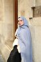Jacquard Ethnic Pattern Vellure Shawl - Light Blue