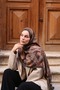 Petra Modern Brush Pattern Shawl - Brown