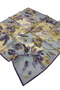 Cotton Silk Scarf Tie-Dye Patterned Ls2202 07-Light Grey-Purple-Yellow - 3