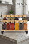 6-Piece Square Glass Spice Jar Set - Salt and Spice Shaker Set with Bamboo Lids - 6 Pieces - 2