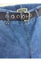 Plus Size Belted Lycra Stoned Denim Women's Trousers - 4