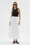 Women's Voile Fabric Crinkled Long Lined Crush Skirt with Pockets