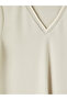 Lcw Everyday Gray V-Neck Soft Touch Women's T-Shirt - 3