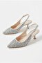 129-2508 Patterned Stone Embroidered 5 cm Heel Height Comfortable Women's Shoes - 7
