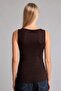 Slim Fit Boat Neck Brown Blouse I2019Ax26Au - 5