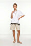 Lace Detailed Oversize Knitted T-Shirt Lub0377 White - 4