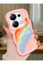 Redmi Note 13 Pro 4g Compatible Case Camera Protector Pink Silicone Couple Phone Case Rainbow Pattern