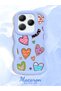 Infinix Hot 40 Compatible Case Camera Protector Blue Silicone Couple Phone Case Heart Pattern - 2